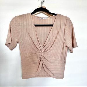 Zara Knotted Top in Beige